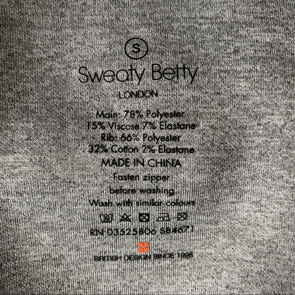 Sweaty Betty Grey Zipper Hoodie Size Small - Picture 9 of 15